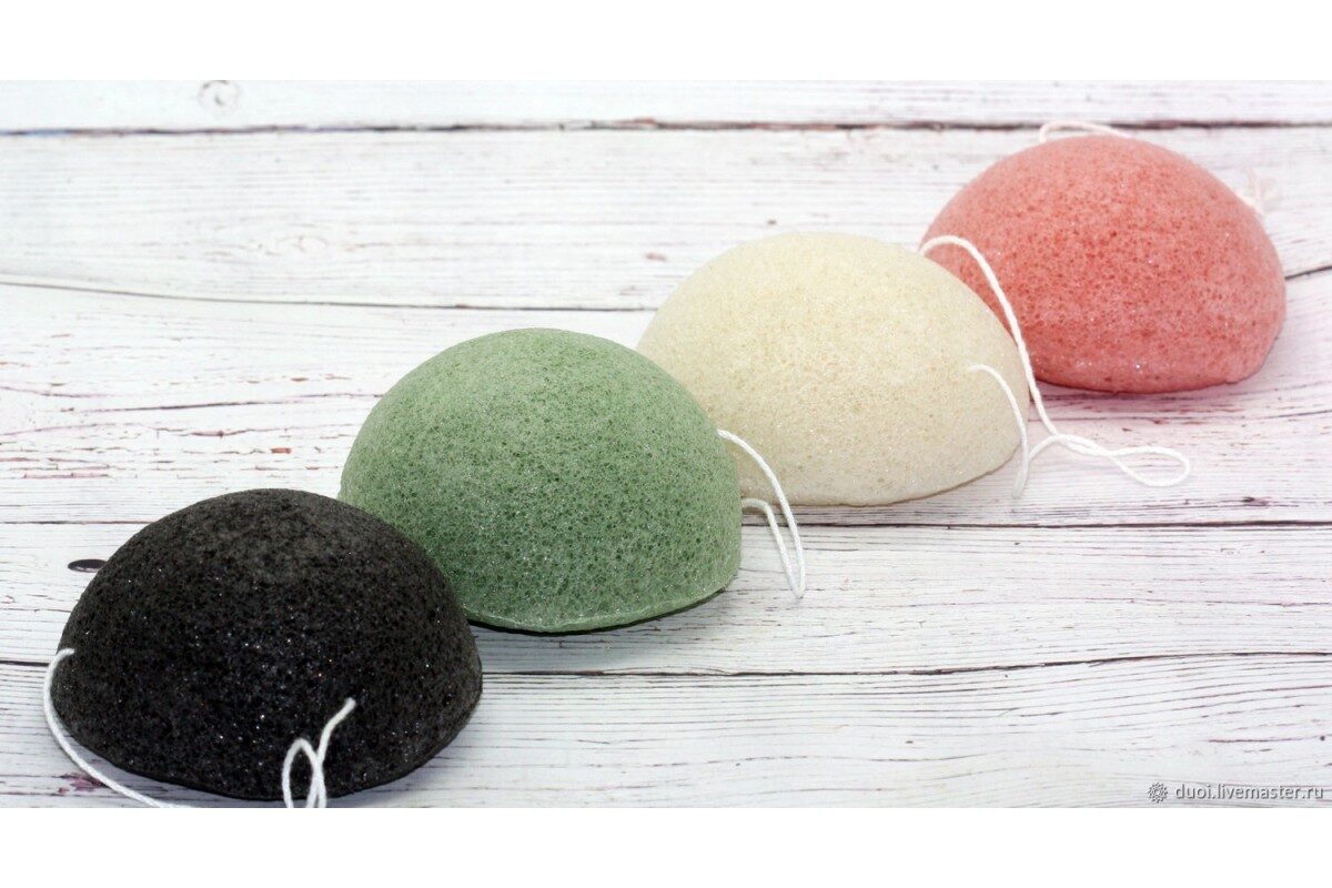 Натуральный белый спонж конняку Grace Day Konjac Sponge White Пилинги