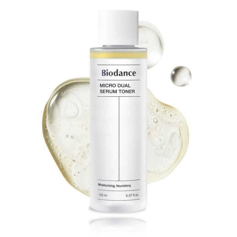 Divfāžu toneris-serums ādas mitrināšanai un aizsargbarjeras stiprināšanai Biodance Micro Dual Serum Toner