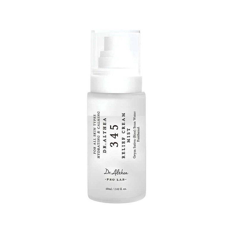 Nomierinošs mists ar rīsu hidrolātu un pantenolu Dr. Althea 345 Relief Cream Mist