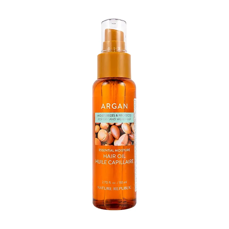Barojoša argāna eļļa sausiem un bojātiem matiem Nature Republic Argan Essential Moisture Hair Oil