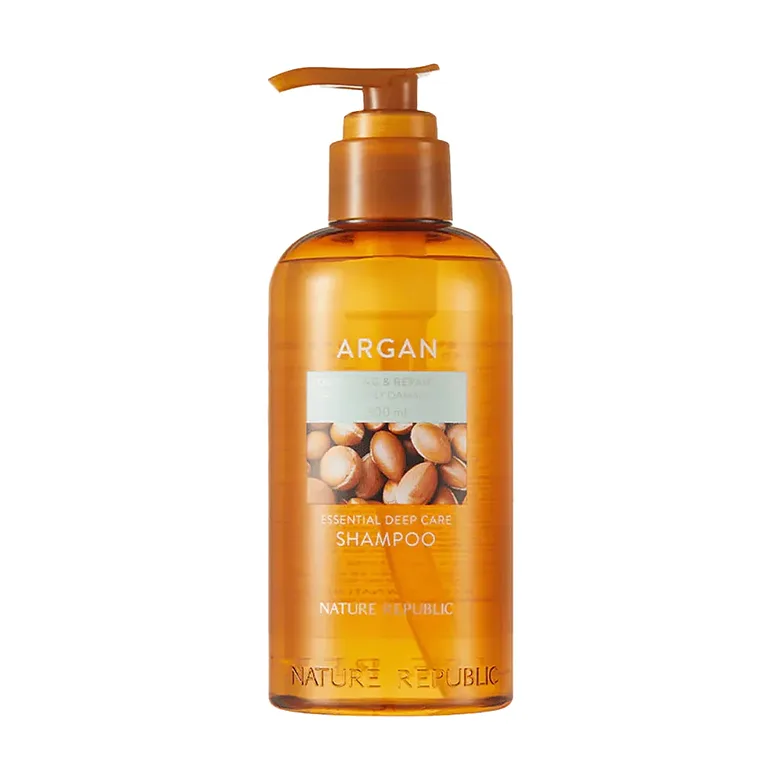 Mitrinošs šampūns ar argāna eļļu sausiem un bojātiem matiem Nature Republic Argan Essential Moisture Repairing Shampoo