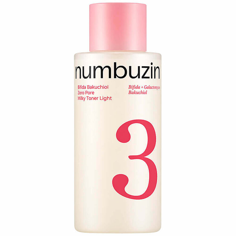 Viegls pienveida toniks poru redzamības mazināšanai Numbuzin No.3 Bifida Bakuchiol Zero Pore Milky Toner Light