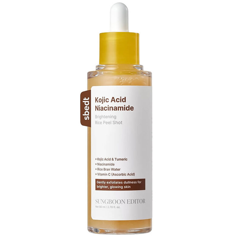Pīlings ar kojskābi Sungboon Editor Kojic Acid Niacinamide Brightening Rice Peel Shot