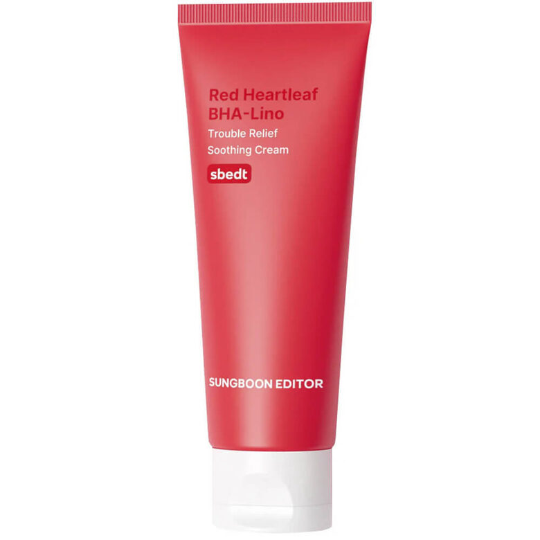 Успокаивающий противовоспалительный крем Sungboon Editor Red Heartleaf BHA-Lino Trouble Relief Soothing Cream