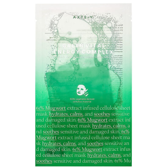 Nomierinoša sejas maska ar vērmelēm AXIS-Y Green Vital Energy Complex Mask