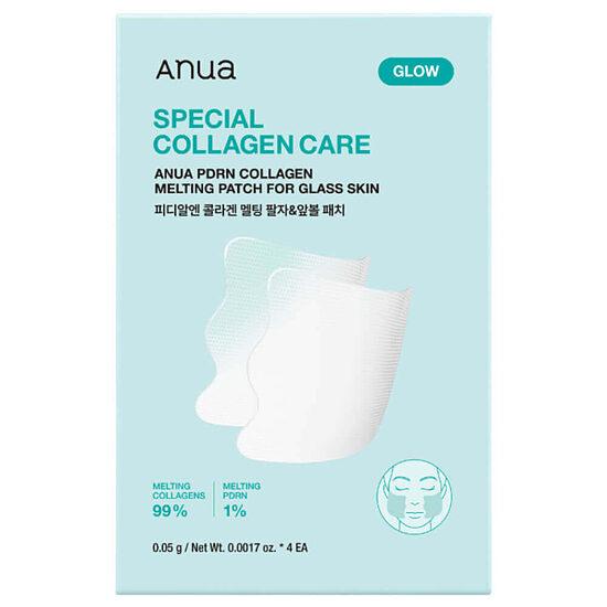 Kūstošu sejas plāksteru komplekts ar PDRN Anua PDRN Collagen Melting Patch For Glass Skin