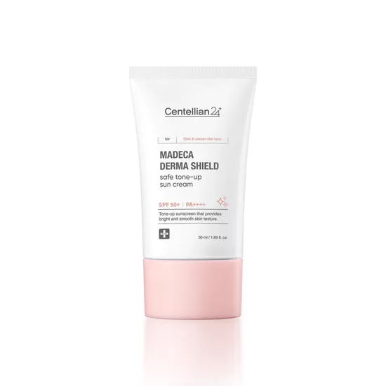 Tonējošs saules aizsargkrēms ar centellu un niacinamīdu Centellian24 Madeca Derma Shield Safe Tone-Up Sun Cream