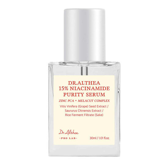 Izgaismojošs serums ar niacinamīdu un cinku Dr. Althea 15% Niacinamide Purity Serum