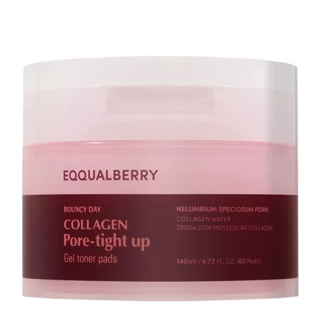 Gēla tonera diski poru samazināšanai EQQUALBERRY Collagen Pore Tight Up Gel Toner Pad