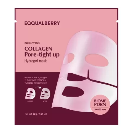Hidrogela kolagēna poru savelkoša maska EQQUALBERRY Collagen Pore Tight Up Hydrogel Mask