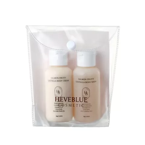 Ķermeņa kopšanas komplekts HEVEBLUE Salmon Fruity Centella Body Travel Kit