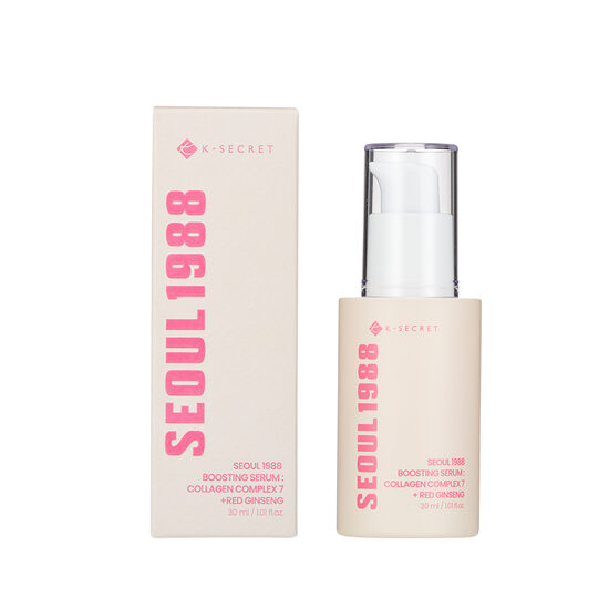 Pretnovecošanās serums ar kolagēnu un žeņšeņu K-SECRET Seoul 1988 Boosting Serum: Collagen Complex 7 + Red Ginseng