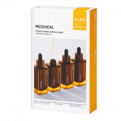 Izgaismojoša ampulas maska ​​ar C vitamīnu un niacinamīdu MEDIHEAL Vitamin Derma Ampoule Mask