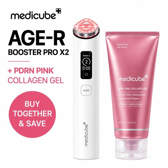 Komplekts: pastiprinātas mikrostimulācijas ierīce 7 vienā ādas kopšanai Medicube AGE-R Booster Pro X2 + Gel / Jelly