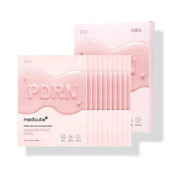 Auduma maska ​​ar PDRN ādas mirdzumam Medicube PDRN Pink Vita Coating Mask