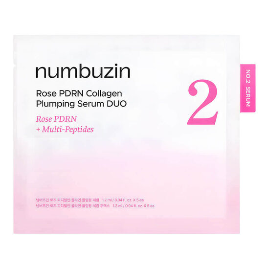 Serumu komplekts ar PDRN un peptīdiem Numbuzin No.2 Rose PDRN Collagen Plumping Serum DUO