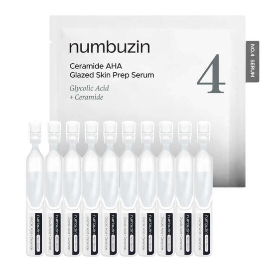Atjaunojošs serums ar skābēm Numbuzin No.4 Ceramide AHA Glazed Skin Prep Serum