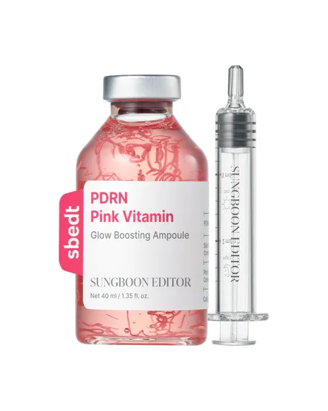 Ampulu serums ar PDRN un vitamīnu kompleksu ādas mirdzumam un atjaunošanai Sungboon Editor PDRN Pink Vitamin Glow Boosting Ampoule