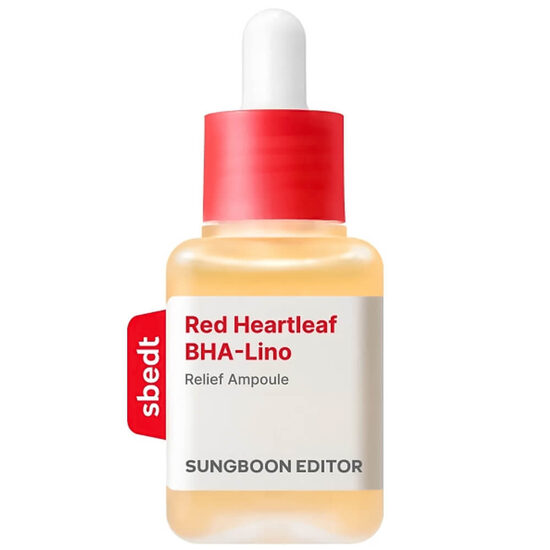 Nomierinoša pretiekaisuma ampula Sungboon Editor Red Heartleaf BHA-Lino Relief Ampoule