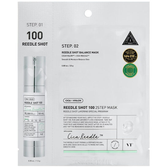 Divfāžu maska ar mikroadatām VT Cosmetics Reedle Shot 100 2 Step Mask