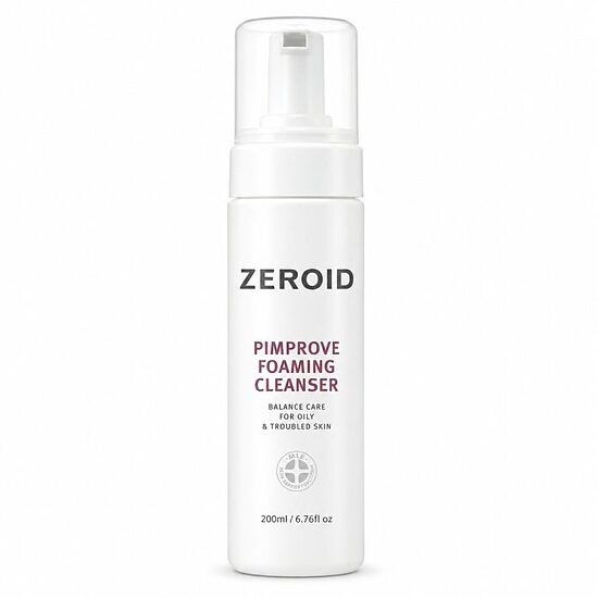 Viegli skābas attīrošās putas ar salicilskābi taukainai un problemātiskai ādai ZEROID Pimprove Foaming Cleanser