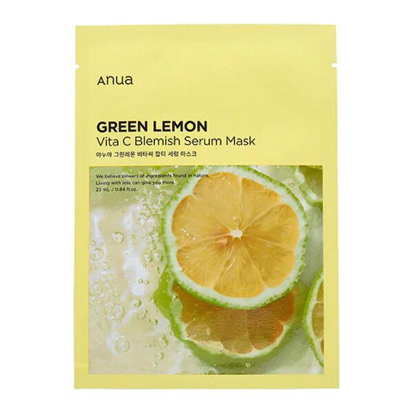 Осветляющая маска с зелёным лимоном Anua Green Lemon Vita C Blemish Serum Mask