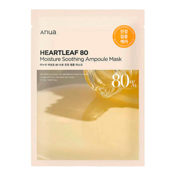 Mitrinoša ampulas maska ​​ar hauttuynia Anua Heartleaf 80% Moisture Soothing Ampoule Mask