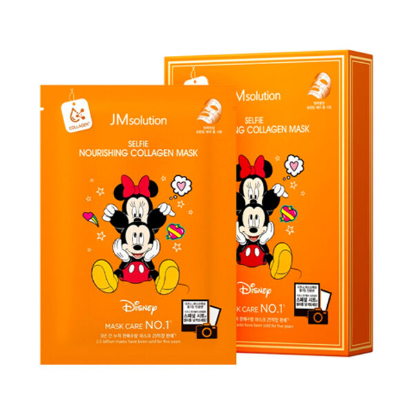 Auduma maska ​​ādas elastības uzlabošanai ar kolagēnu JMsolution Disney Collection Selfie Nourishing Collagen Mask