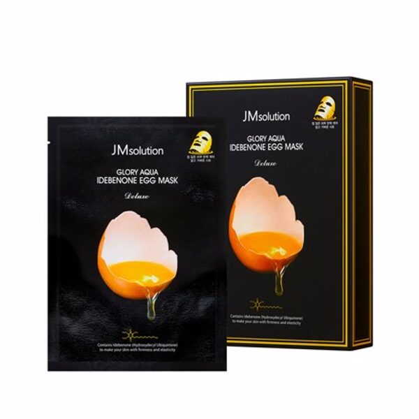 Izgaismojoša olu auduma maska ​​ar idebenonu JMsolution Glory Aqua Idebenone Egg Mask