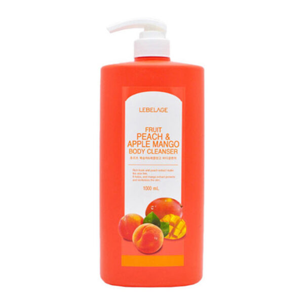 Dušas želeja ar persiku un mango Lebelage Fruit Peach & Apple Mango Body Cleanser