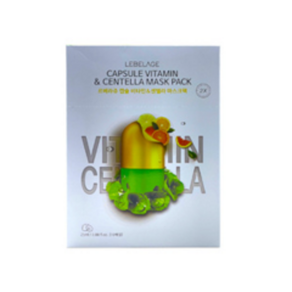 Auduma maska ​​ar E vitamīnu un centellu Lebelage Capsule Vitamin & Centella Mask Pack