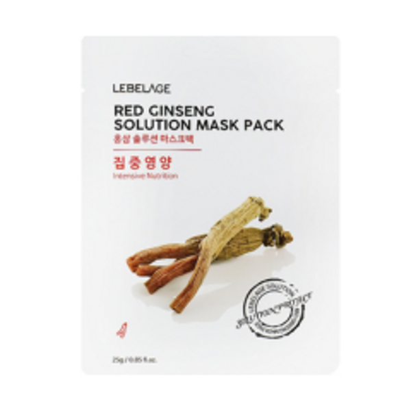 Barojoša maska ​​ar sarkanā žeņšeņa ekstraktu Lebelage Red Ginseng Solution Mask Pack