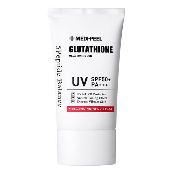 Tonizējošs sauļošanās līdzeklis ar glutationu Medi-Peel Bio-Intense Glutathione Mela Toning Sun Cream SPF 50+ PA++++