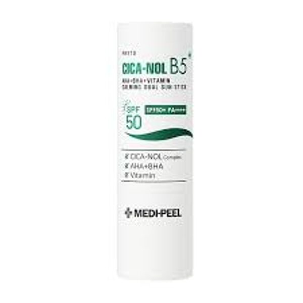 Saules aizsardzības stiks jutīgai un problemātiskai ādai Medi-Peel Phyto Cica-Nol B5 Aha Bha Vitamin Calming Dual Sun Stick SPF50+ PA++++