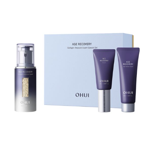 Komplekts ar pretnovecošanas ampulu koncentrātu O HUI Age Recovery Collagen Ampoule Expert Special Set