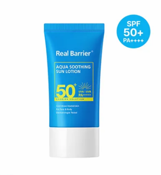 Atvēsinošs sauļošanās losjons Real Barrier Aqua Soothing Sun Lotion SPF50+PA++++