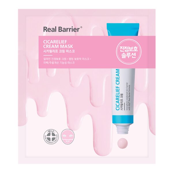 Auduma maska ​​ar madecassoside jutīgai ādai Real Barrier Cicarelief Cream Mask