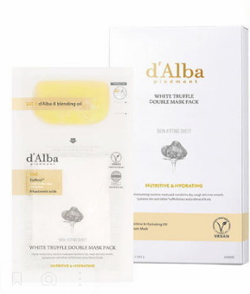 Barojoša maska ar balto trifeļu ekstraktu un hialuronskābi d'Alba White Truffle Double Mask Pack